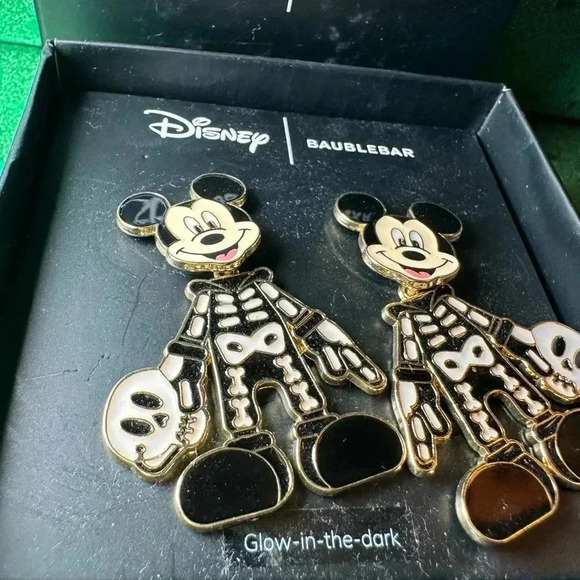 BaubleBar Disney Mickey Skeleton Costume dangle post earrings NWT - Picture 3 of 5